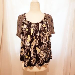 Free People Baja Short Sleeve Top Size S NWT